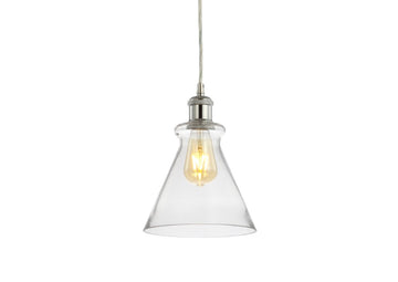 Goldwater 7.5" Adjustable Drop Metal/Glass LED Pendant - JONATHAN Y